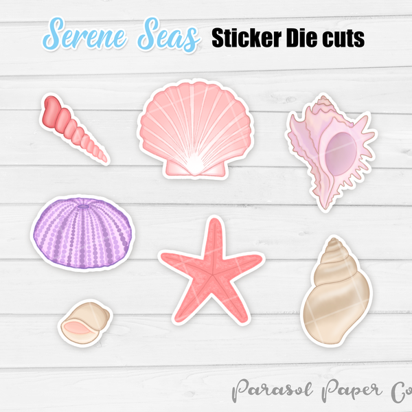 Serene Shells  - Sticker Die Cuts